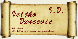 Veljko Dunčević vizit kartica
